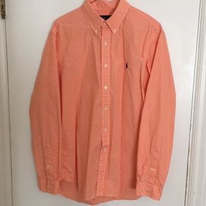 Polo Ralph Lauren Orange Gingham Sport Shirt.